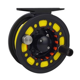 Aventik DJ Fly Reel 3/5 5/7 7/9 Super Large Arbor Fly Fishing Reel Fresh Water and Salt Water Aluminum Fly Reel Three Colors to Choose (Black 5/7 with Line)