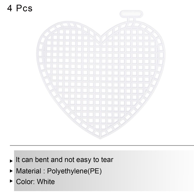 MECCANIXITY 4Pcs Plastic Mesh Canvas Sheet 7 Count 7.4cm/ 3