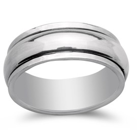 Silverly Fidget Rings for Anxiety Women - 925 Sterling Silver Anxiety Rings for Daughter or Son - Men's Polished Plain Spinner Rings - Engagement Rings for Her and Him - Relaxation Gifts for Women