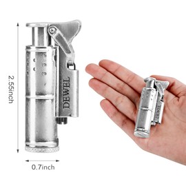 DEWEL Trench Lighter, Reusable Windproof, Pressure-Relief and Permanent Match, Wheel Kerosene and Pipe Lighter Fluid Refillable, Vintage Fine Copper, Unique Birthday Gifts for Men Dad Husband