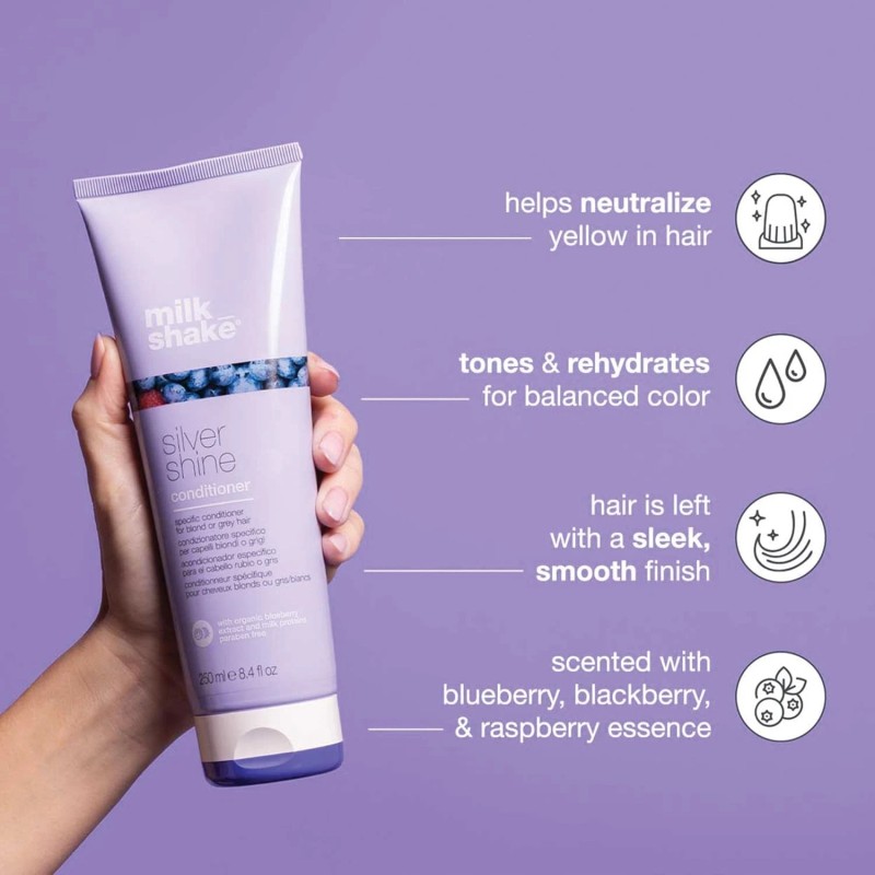 milk_shake Silver Shine Purple Conditioner for Blonde Hair - Blonde,1.7