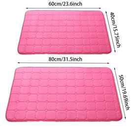 iMaylex Memory Foam Bath Mat Rug, Dots on Underside, Soft and Absorbent Non-Slip Comfortable Bath Carpet for Bathroom Floor Tub Shower, Green, 16"x24"