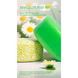 Jorjia & Gryn Green Tea & Cucumber Conditioner Bar, 1 Count (Pack of 1)