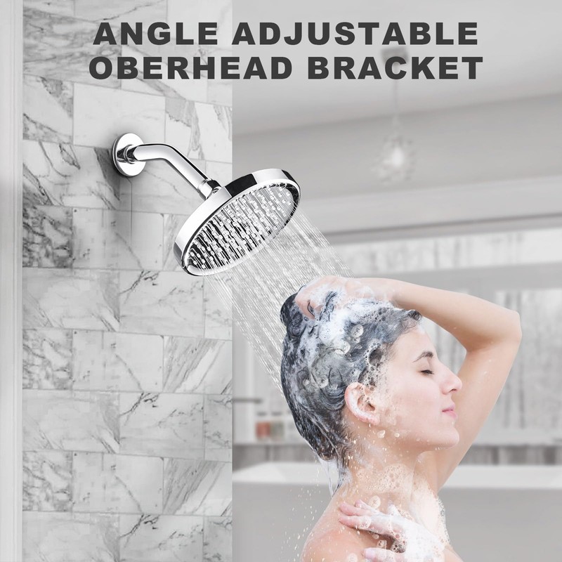 ALEASHA High Pressure Rain Shower Head, 6 Inch 1.8GPM Fixed