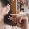 Minimalist Hexagon Geometric Chic 925 Sterling Silver Hoop Earrings for