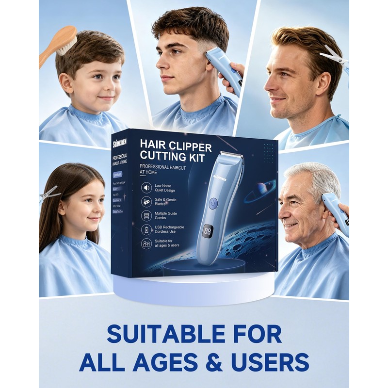 Baby Hair Clippers,Quiet Cordless Hair Trimmer Kit for Kids and
