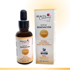 SERUM RENOVACIÓN - 3 en 1 - Retinol, Niacinamida y Ácido Hialuronico, 30 ml.