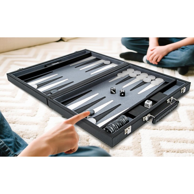 VOVOTUZZI Backgammon Sets for Adults, 15 Inches Backgammon Board Games