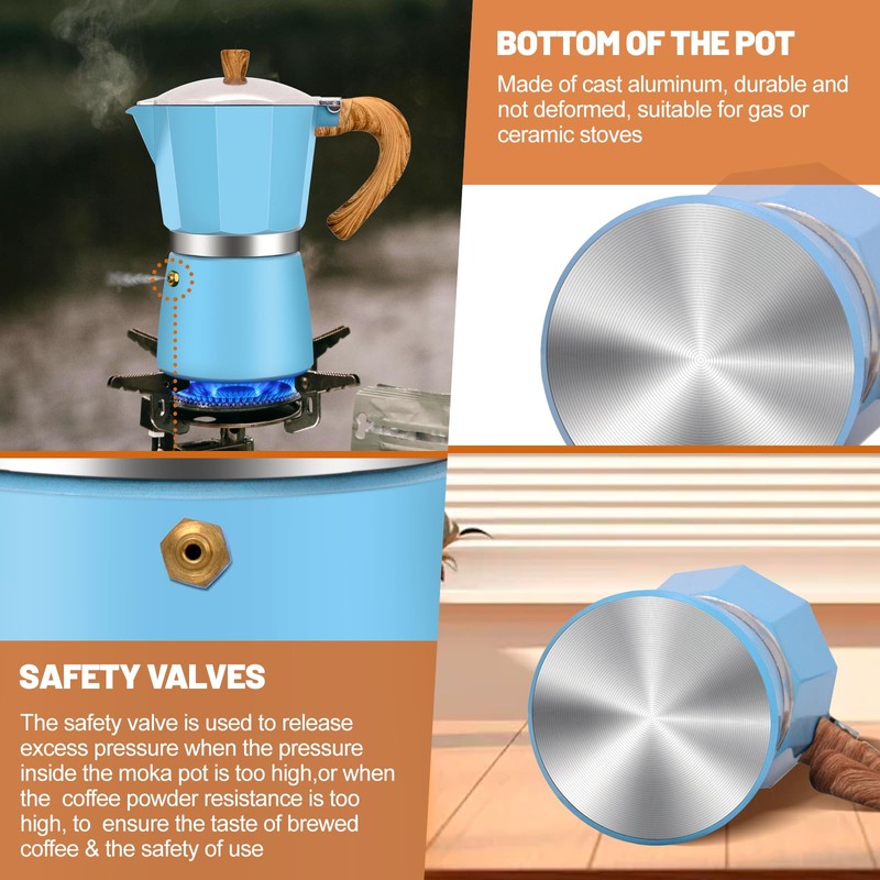 DITOSH 12 Cup Aluminum Espresso Stovetop Moka Pot Express Coffee