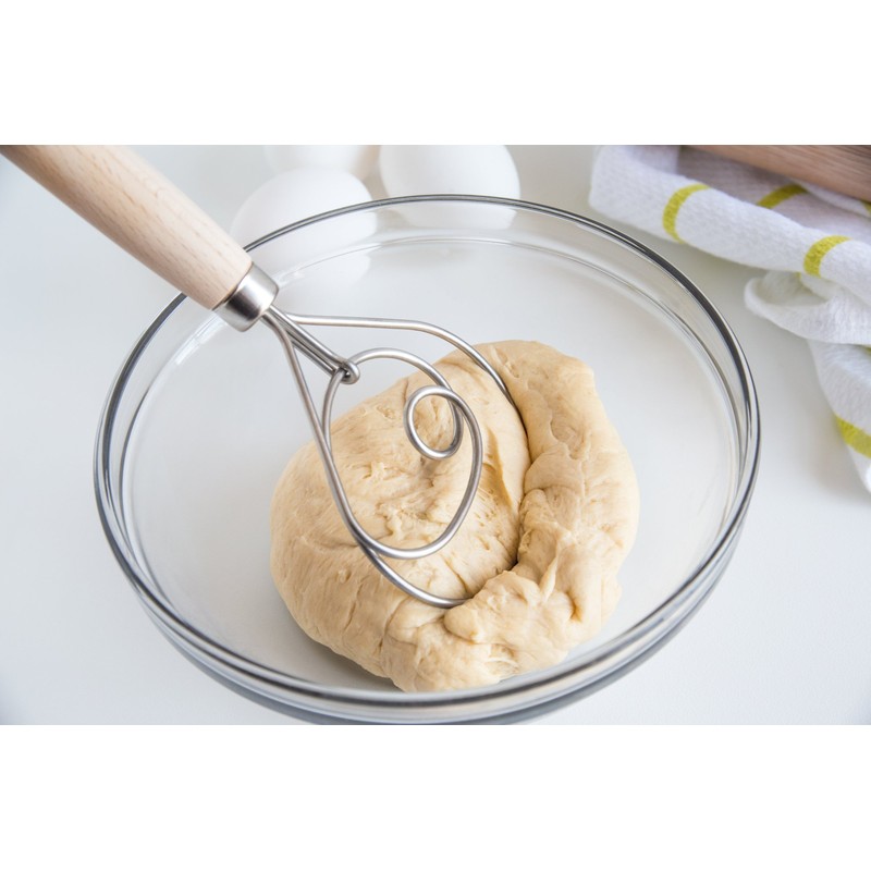 Fox Run 5836 Danish Dough Whisk, Stainless Steel/Wood