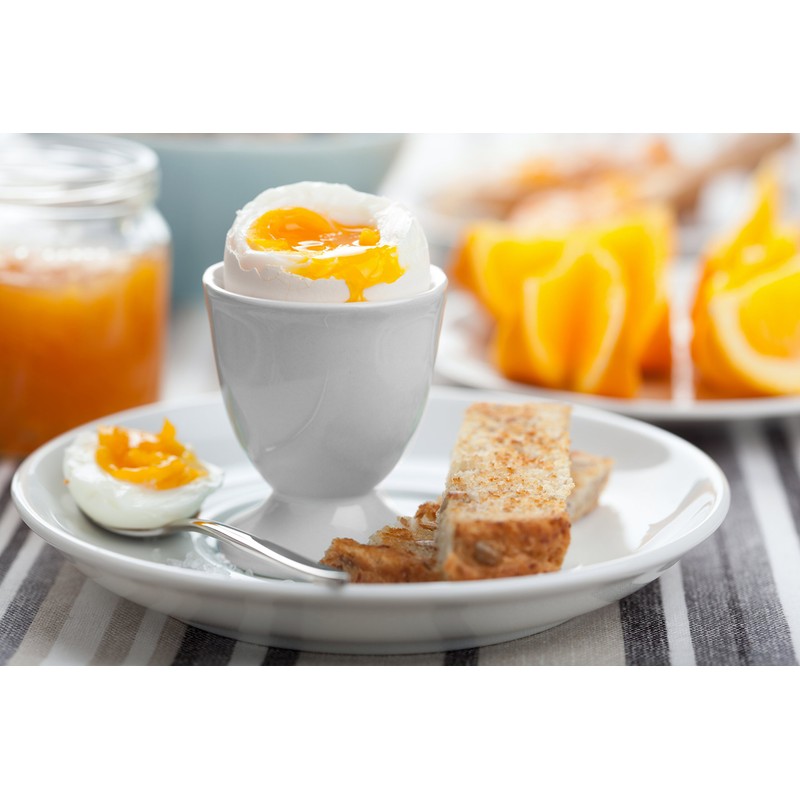 HIC Kitchen Single Egg Cup, Fine White Porcelain