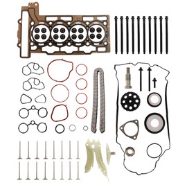 Engine Timing Chain Kit W/Sprocket & Head Gasket Set with Bolts & Intake Air-out Valve, For Mini Cooper R55 R56 2007-2012#OE 20606049609 9815416 ES72451 1134754718 11347587470 11314609483