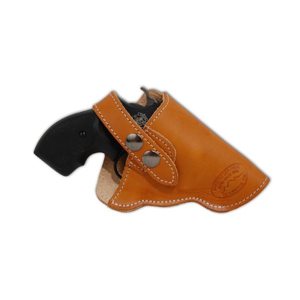Barsony Saddle Tan Leather Gun Concealment Holster for Charter ARMS 22 327 38 357 Right