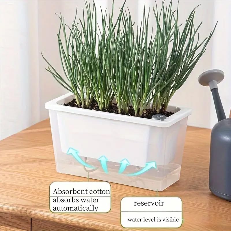 AIMALL Self-Watering Square Planter for Indoor Gardening, Balcony Vegetable Pot