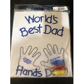 Best Handi Prints WORLD'S BEST DAD Personalize Handprint T-Shirt Size Large NEW!