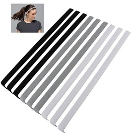 Headbands Headbands for Women Kids Slim Sports Sweatband Running Soccer Yoga Face Wash Lightweight Elastic Mens Headband (3 Black/3 Gray/3 White)
