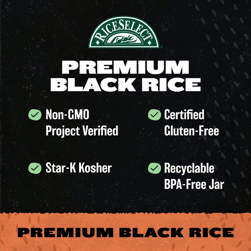 RiceSelect Premium Black Rice, Whole-Grain, Gluten-Free, Non-GMO, and Vegan Rice,