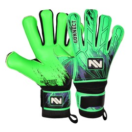 CONNECT Goalkeeper Gloves Premium Grip, Goalkeeper Gloves for Children, Teenagers & Adults, Football Gloves with Finger Protection, Goalkeeper Gloves (Fluorescent Green, 8)