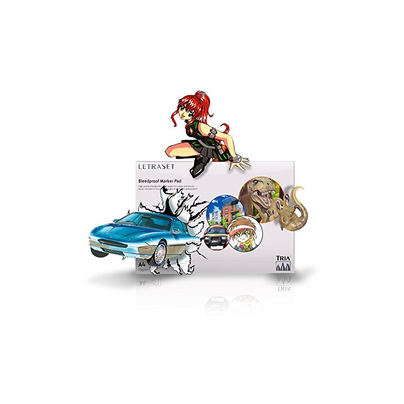 Letraset Bleedproof Marker Pad, 70 gsm, 50 Sheets - A4