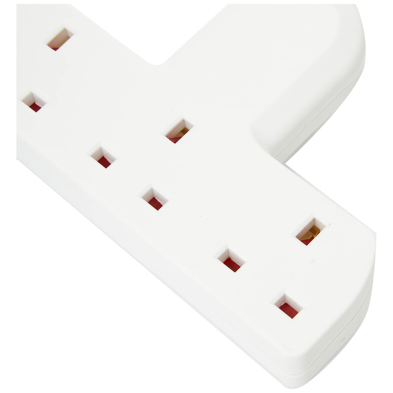 3 Way Triple Gang UK 3 Pin Multi-Socket Plug Extension