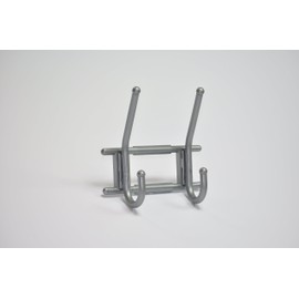 10 pieces coat rack coat hooks plastic silver with 2 hooks concealed screw connection 165 x 165 x 70 mm