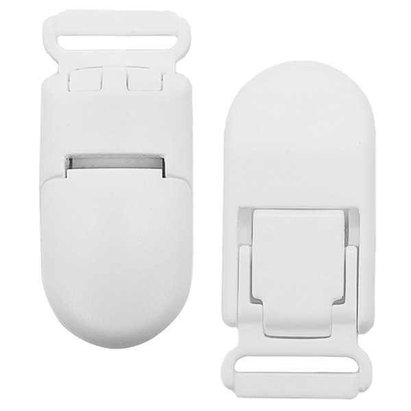 Langmeil 100pack 15mmRibbon Pacifier Plastic Suspender Clips for DIY Teething