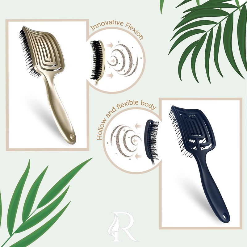 Magic Effortless Brush - Set 1 Boar Bristle and 1