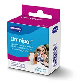 Omnipor: Paradrappo ipoallergenico in tessuto non tessuto per pelli sensibili; 2,5 cmx5 m; bianco