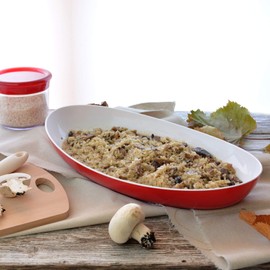 Omada Design Servierteller/Backplatte aus zweifarbigem beständigem Kunststoff, Made in Italy, Trendy Linie, 38x23x6cm, geeignet für den Geschirrspüler, ideal für warme oder kalte Gerichte, weiße