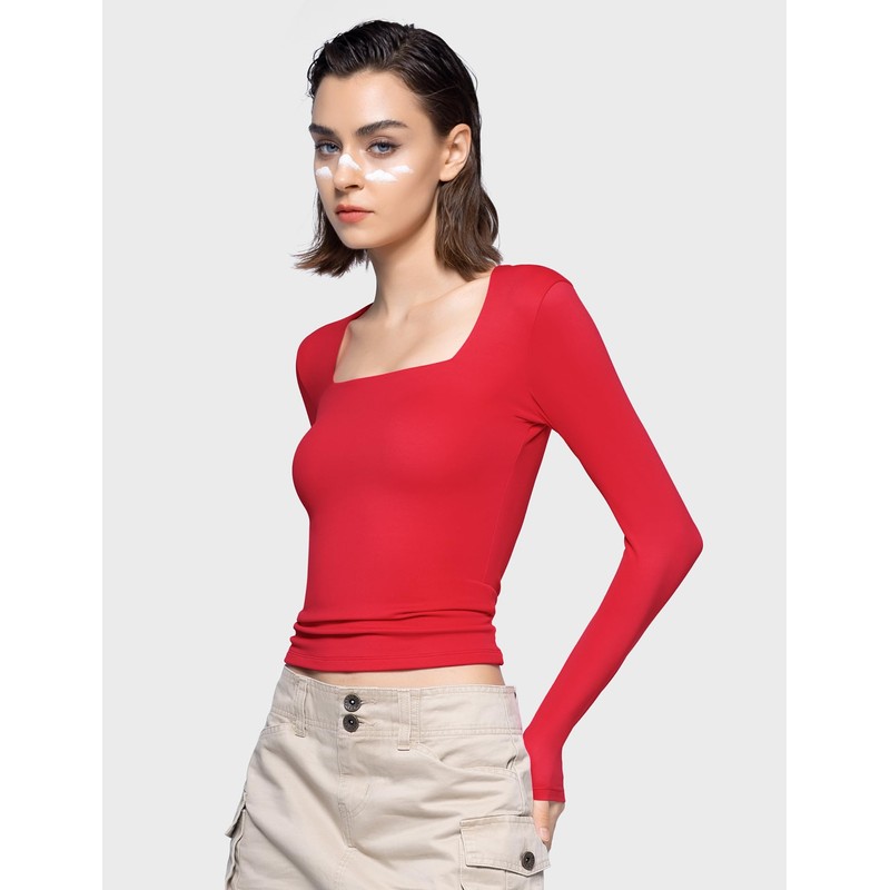 PUMIEY Long Sleeve Shirts for Women Dupes T Shirts Womens