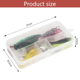 Fishing Tackle 27 Pieces Fishing Lures Set Includes Rubber Bait, Hard Bait, Accessories and Spinners, Suitable for Freshwater and Saltwater Fishing