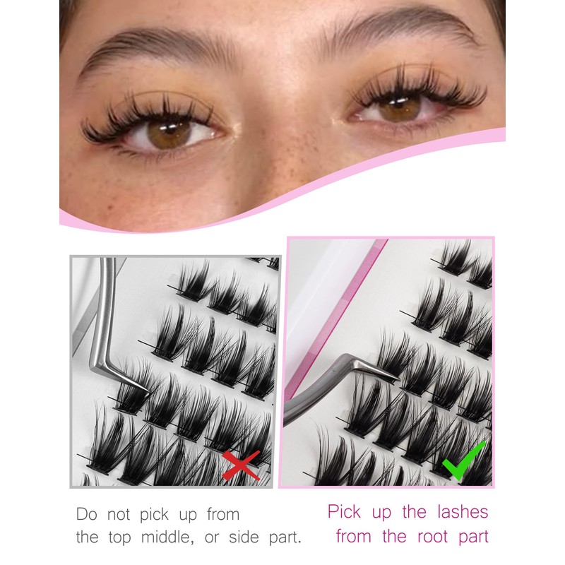 Eyelash Cluster, Manga Eyelash Cluster, Spiky Cluster Eyelash Extensions, 80
