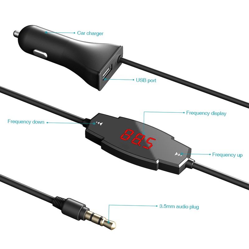 dodocool Wireless FM Transmitter Radio Car Kit with Hands-Free Function