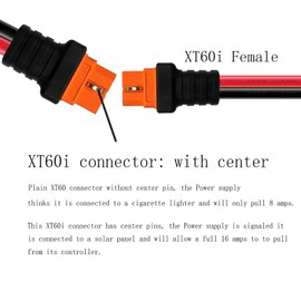 ZkeeShop 5FT Solar to XT60i Cable, 12AWG, Compatible with EcoFlow River Delta, Bluetti, Anker Powerhouse, Lipo Battery Pack