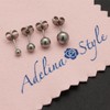 Adelina Style Titanium Earrings, Silver Ball, Round Ball Earrings, 1