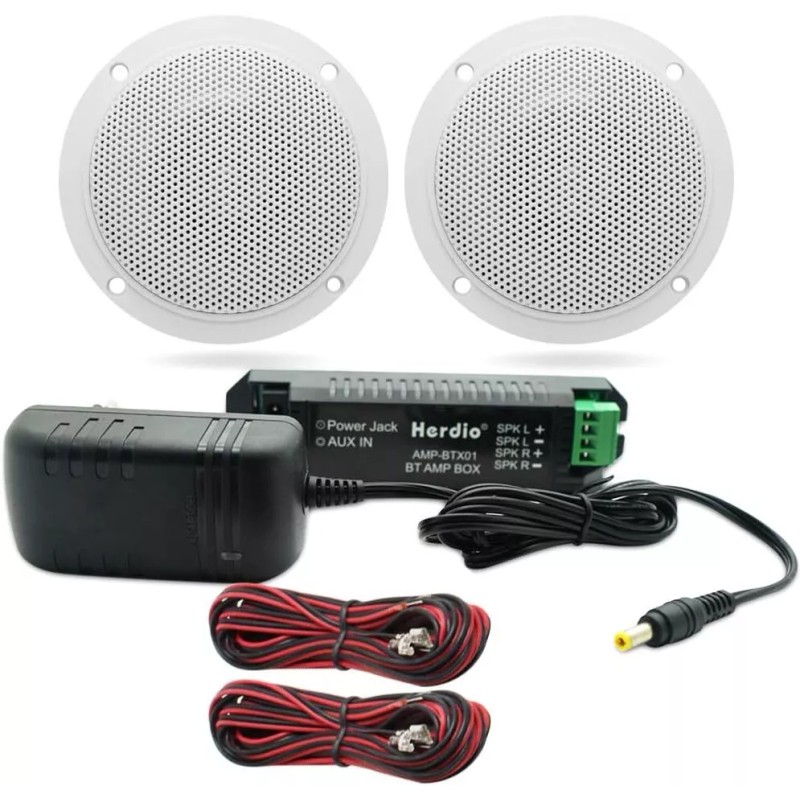 Herdio Dual Herdio 4" Waterproof Marine Bluetooth Ceiling Speakers Kitchen