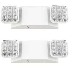 Sunco LED Emergency Lights, Commercial Lighting for Business, Power Outages, Offices, with Backup Battery (90 Minutes), Wall Mount, Hard Wired, 120-277V, Fire Resistant (94V-0) UL 2 Pack.