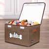 Thankspaw Fabric Dog Toy Box with Lid, Collapsible Storage Bin,