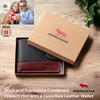 MORUCHA Mens RFID Blocking Real Soft Leather Passcase Wallet with