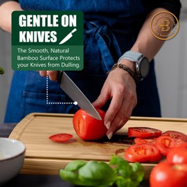 Cutting Board, 24inch Bamboo Cutting Board, wooden cutting boards for kitchen, Ideal Charcuterie & Chopping for Meat, Vegetables and Fruits Ideal Kitchen Gifts