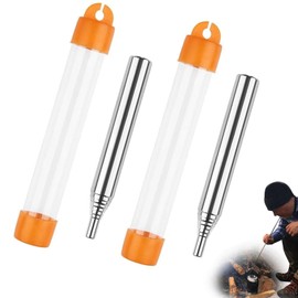Blow Fire Tube,2 Pack Foldable Blow Fire Pipe Telescopic Blowing Tube Campfire Tool Portable Fire Bellows for Cooking Picnic BBQ Hunting Fishing Hiking Outdoor