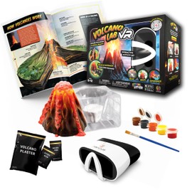 Abacus Brands STEAM Volcano Lab VR - Build and Erupt Your Own Volcano - Virtual Reality Kids Science Kit, Book and Interactive STEAM Learning Activity Set - for Ages 8 and Up