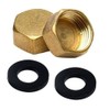 Merriway BH02886 (2 Pcs) Compression Fitting Brass Blank Nut Cap,