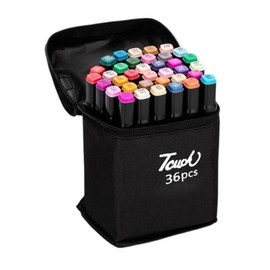 Set mit farbigen Markern und Doppelspitze, 36 Stück, permanente Kunst, zum Ausmalen, kreatives Zeichnen, für Erwachsene, feine und dicke Spitze, zum Zeichnen von Manga und Anime, mit Etui