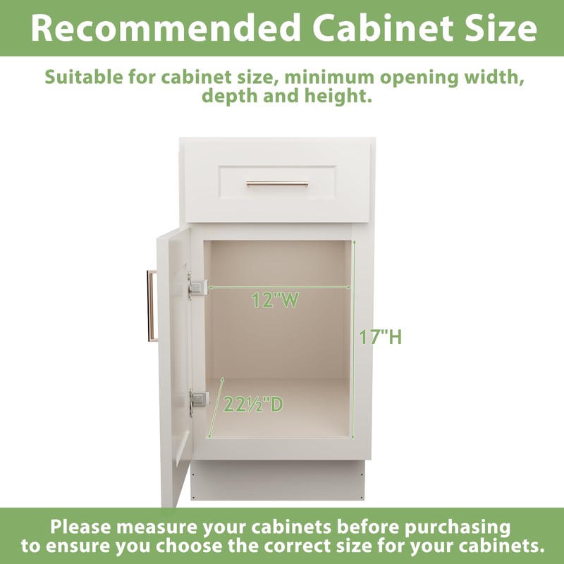 ROOMTEC Pull Out Cabinet Organizer With Wooden Handle 10½" W