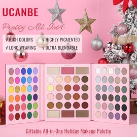 UCANBE Pretty All Set Paleta de Sombras Profesional de 86 Colores, Sombras de Ojos Mate, Satinadas y con Glitter, Paleta Todo en Uno con Iluminador, R