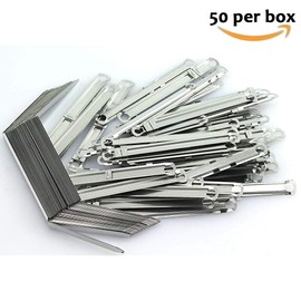 OLYMPX 250 Pcs of 2? Capacity Premium Metal Prong Paper Fastener Complete Set, 2.75 Inch Base with Standard 2-Hole Punch Compressor for Paper File Folder, Pack of 5 Boxes, 50 per Box