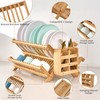 NOVAYEAH Bmaboo Dish Drying Rack for Kitchen Counter 3-Tier Collapsible