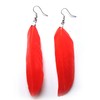 Vibrant Red Feather Earrings - Handmade