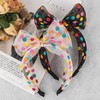 Framendino, 2 Pack Colorful Polka Dot Headband Bowknot Mesh Tulle